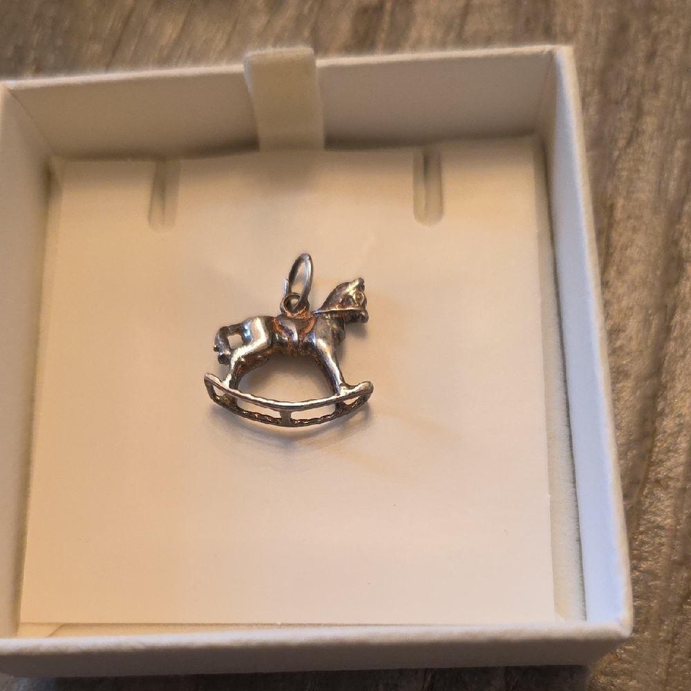 Silver Rocking Horse Charm Pendant - Picture 3 of 3